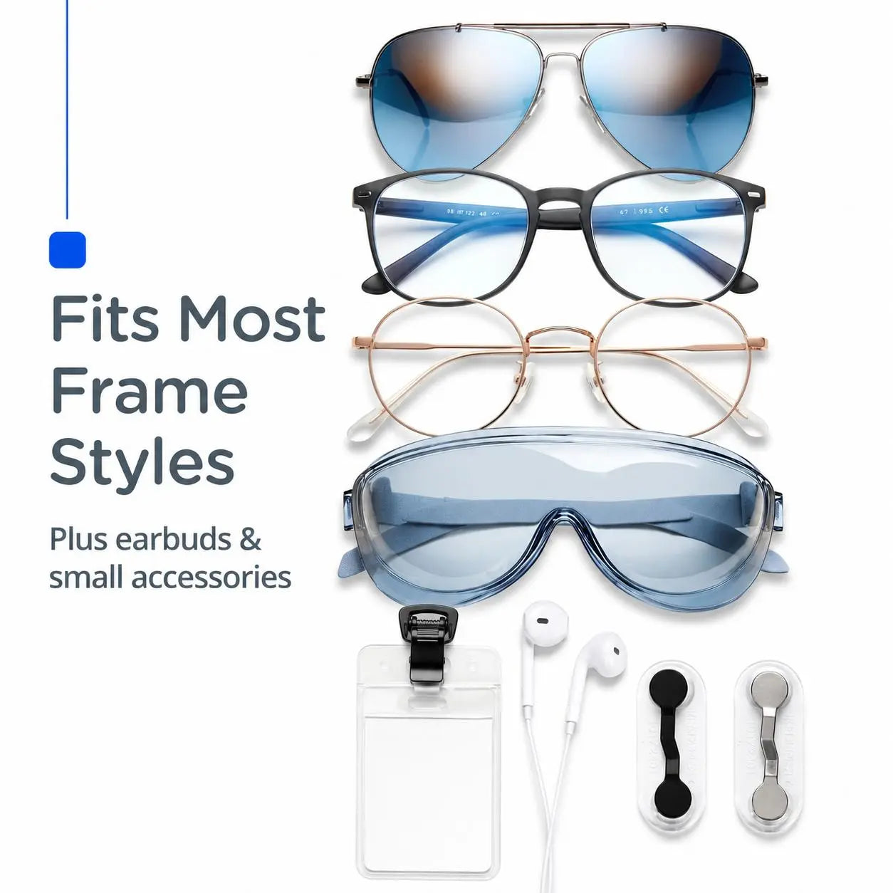 Unisex 2-Pack Magnetic Eyeglass Holder Clips - Stainless Steel Black Compact Pack Magnetic Clips, Portable Eyewear Storage Fastener for Sunglasses & Reading Glasses